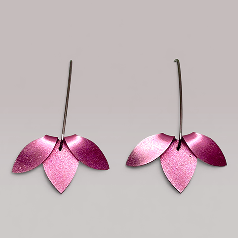 The Flip Point Earrings in Pink