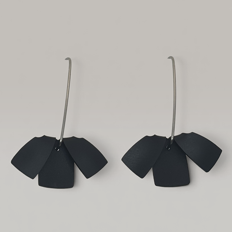 The Flip Flat Earrings in Black