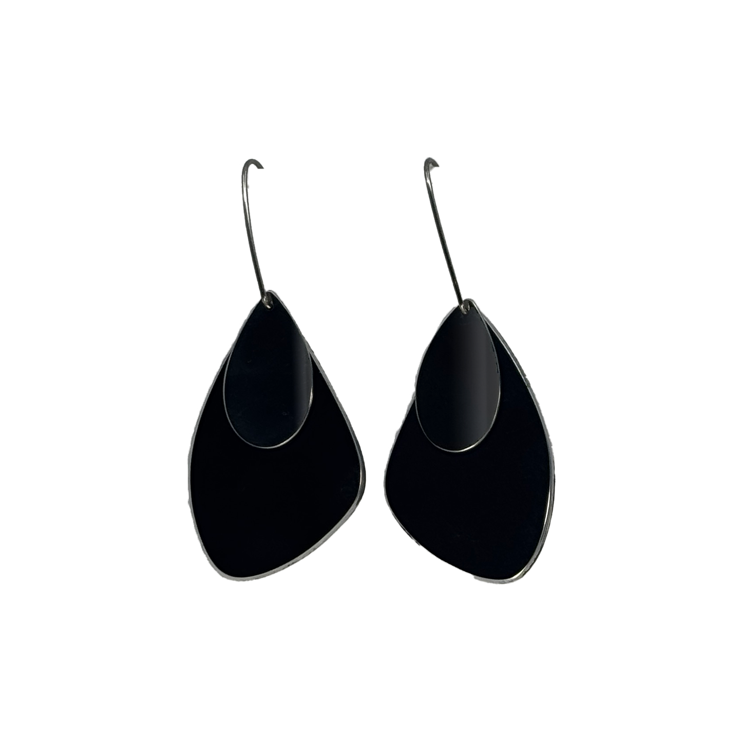 The Droplet Earring Angle in Black with Stainless Steel