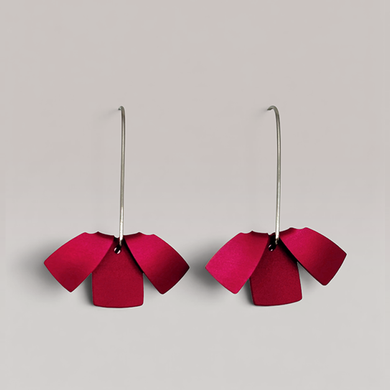 The Flip Flat Earrings in Bordeaux