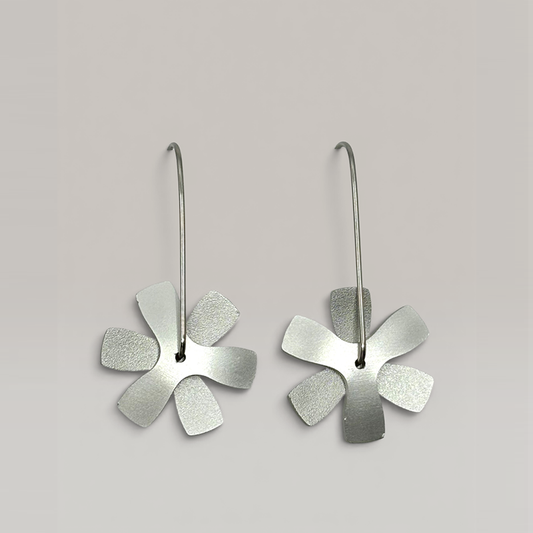 The Propellor Flat Earrings in Silver