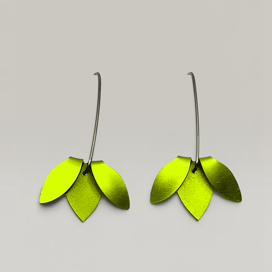The Flip Point Earrings in Lime