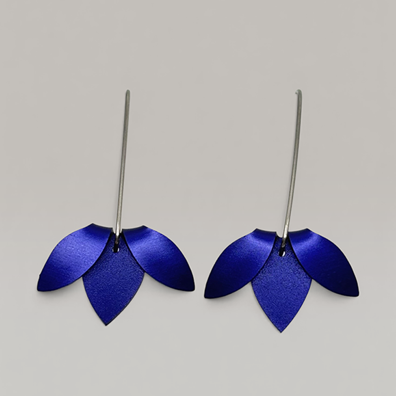 The Flip Point Earrings in Deep Blue