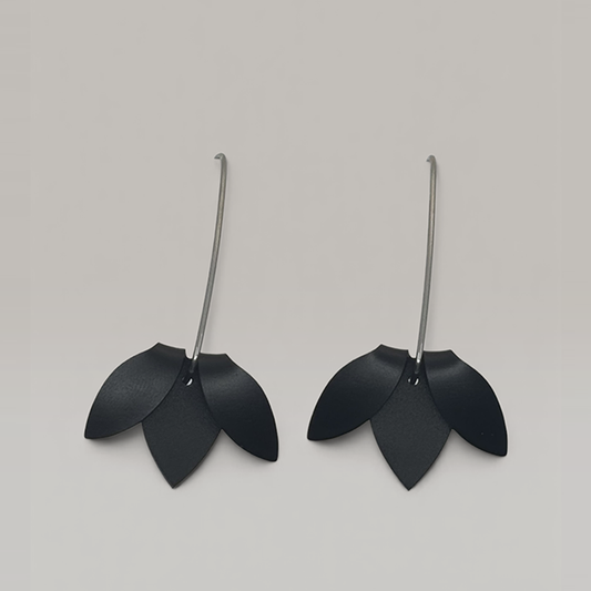 The Flip Point Earrings in Black