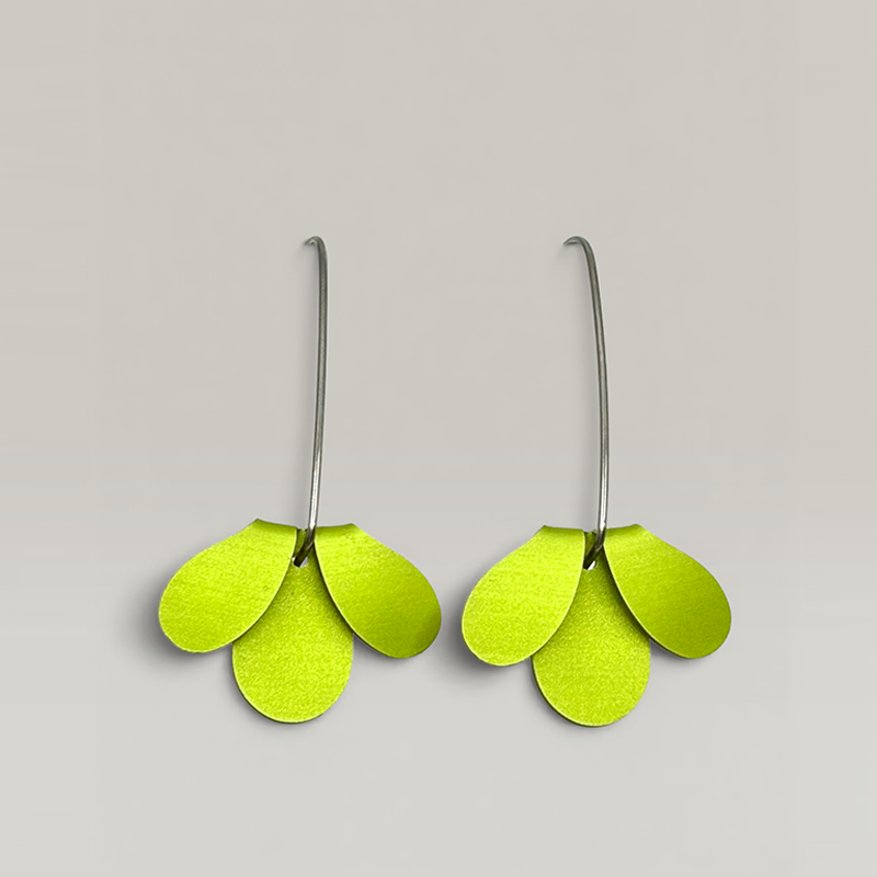 The Flip Curve Earrings in Lime