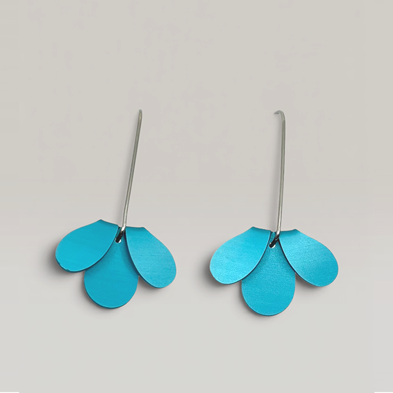 The Flip Curve Earrings in Aqua