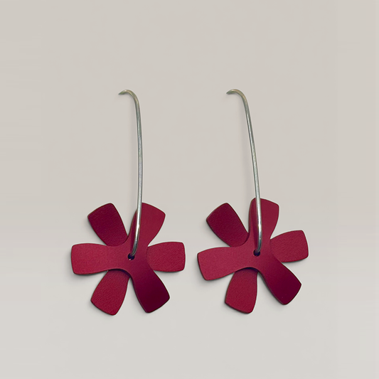 The Propellor Flat Earrings in Bordeaux
