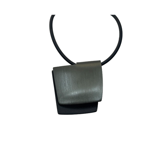 The Cube Neckpiece in Charcoal & Black
