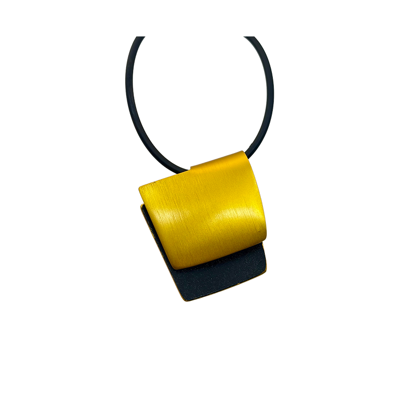 The Cube Neckpiece in Gold & Black