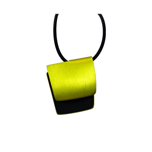 The Cube Neckpiece in Lime & Black