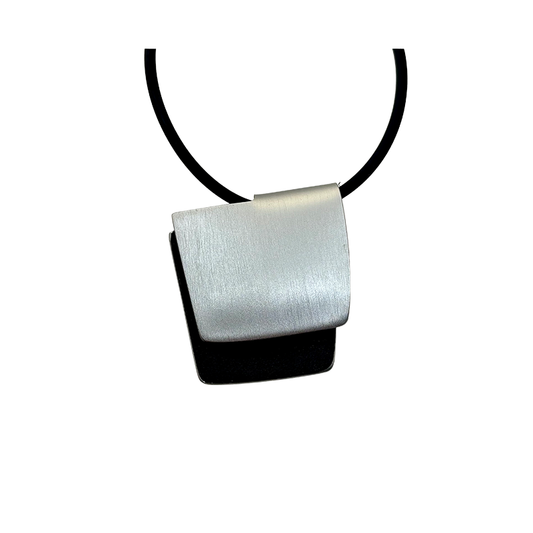 The Cube Neckpiece in Silver & Black