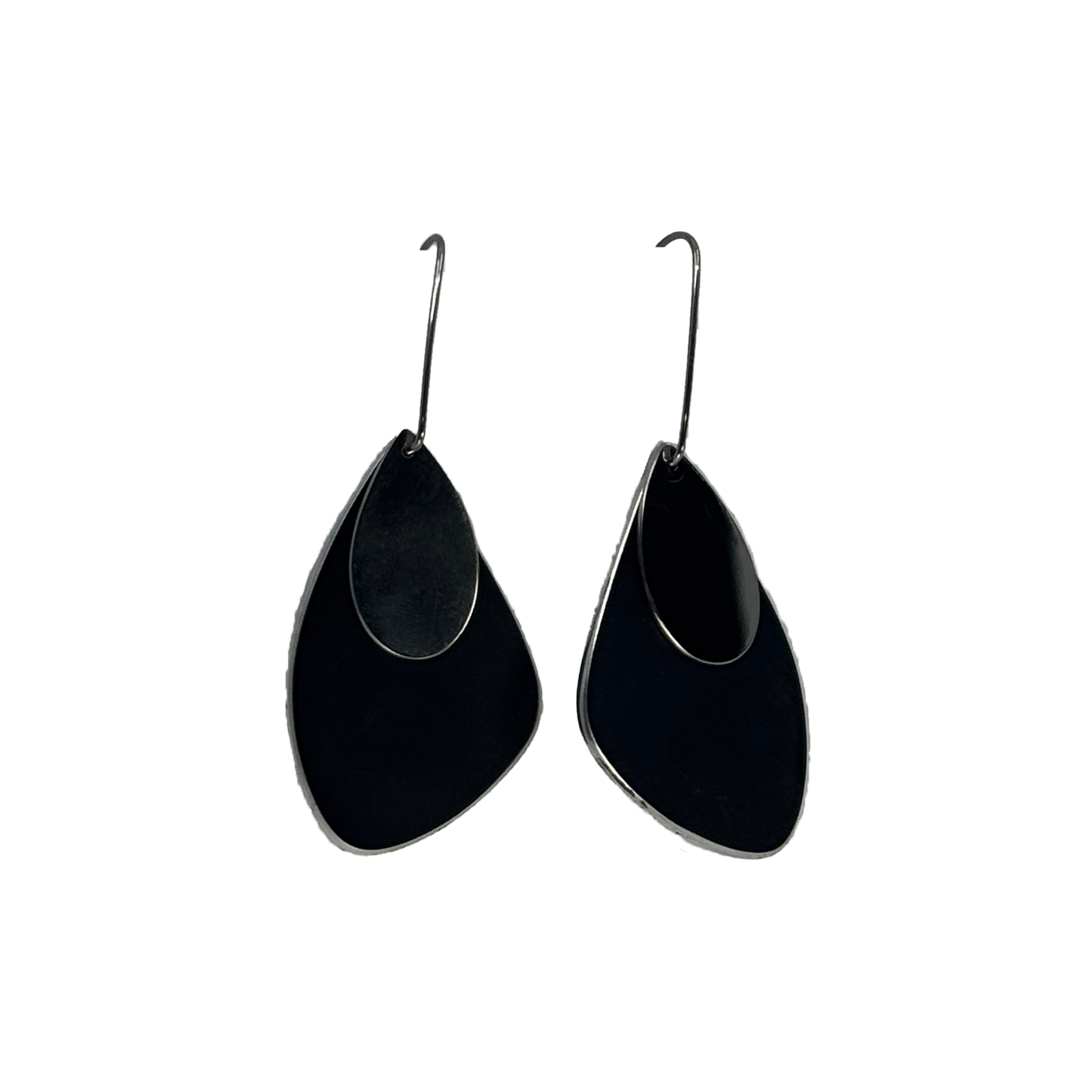 The Droplet Earring Angle in Black with Stainless Steel