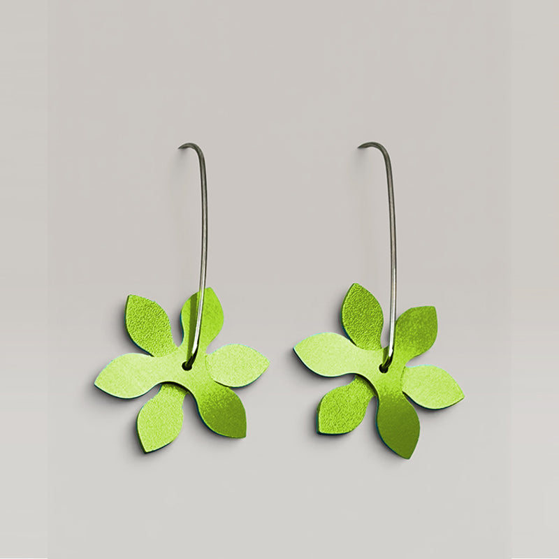 The Propellor Point Earrings in Lime